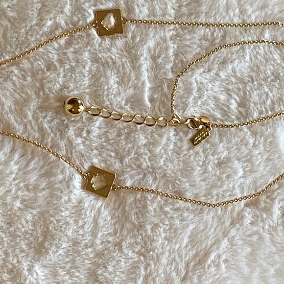 Kate Spade Gold Necklace with Square Spade Charms - Picture 5 of 6